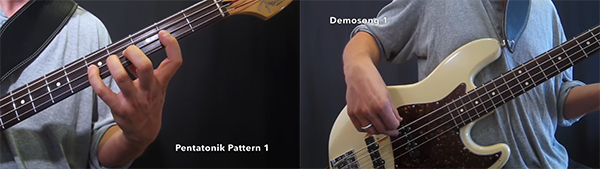 Screenshots des E-Bass Grundkurses E-Bass lernen online mit Steffen Knauss